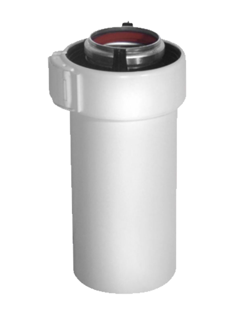 Conduit Rolux Gaz Ø.60/100 mm ALU/PVC Blanc long.1000 mm