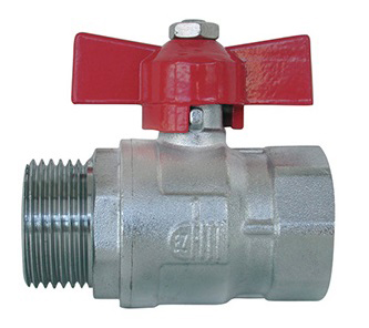 Vanne à sphère - laiton chromé - MF - poignée papillon 224 Vanne à sphère - laiton chromé - MF - poignée papillon 224