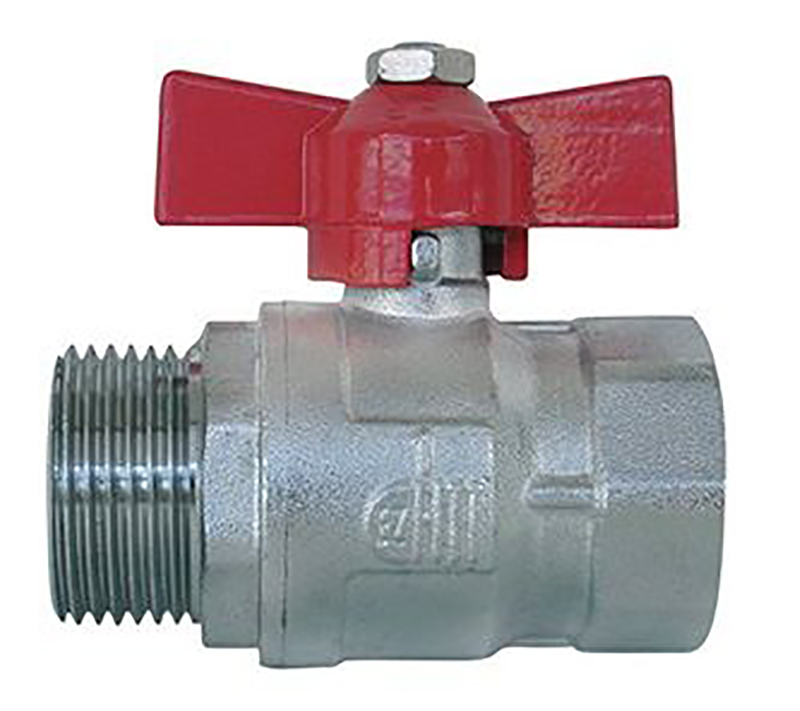 Vanne à sphère - laiton chromé - MF - poignée papillon 224 Vanne à sphère - laiton chromé - MF - poignée papillon 224