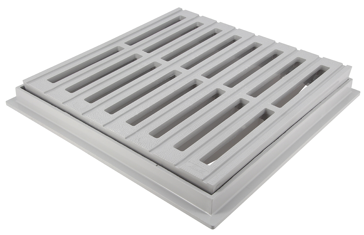 Grille avec cadre pour collecte des eaux de ruissellement