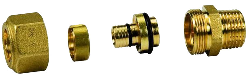Adaptateur pour cuivre et polyéthylène, R186MY051 Ø 1/2”x(16x13)