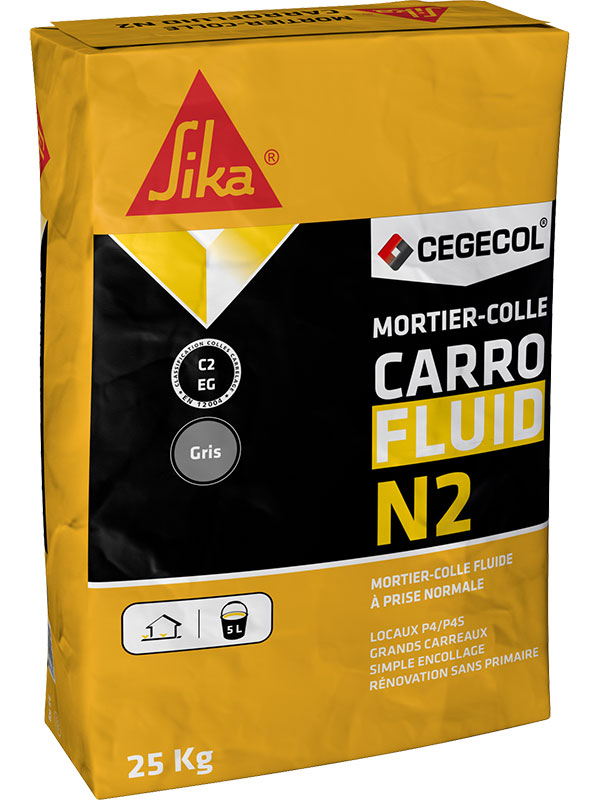 CARROFLUID N2 Mortier-colle amélioré fluide 25 kg - Gris