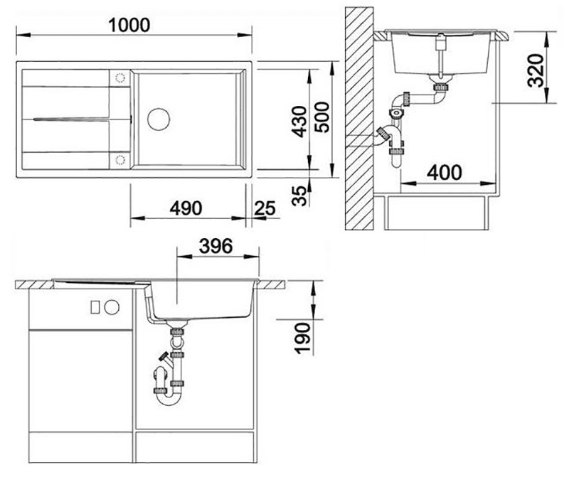 Evier synthèse à encastrer BLANCOMETRA XL 6S - 100x50 cm - 1 cuve Evier synthèse à encastrer BLANCOMETRA XL 6S - 100x50 cm - 1 cuve