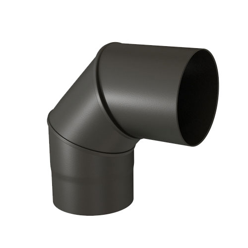 Coude ø 180 équerre 90° émail noir mat