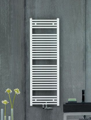 Radiateur sèche-serviettes VIRANDO blanc - Eau chaude - Tube droit 2