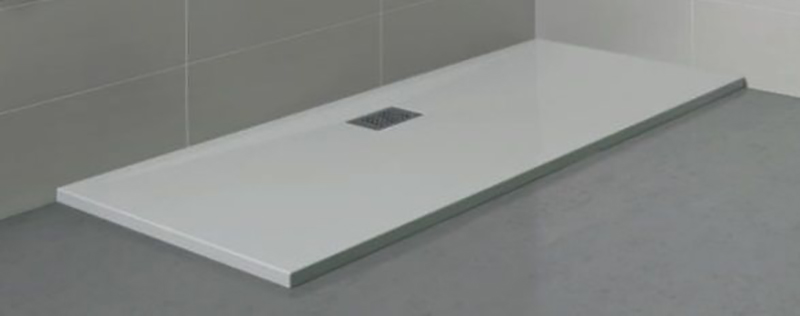 Receveur KINESURF biocryl thermoformé rectangulaire bonde grand côté 140x80x3 cm blanc