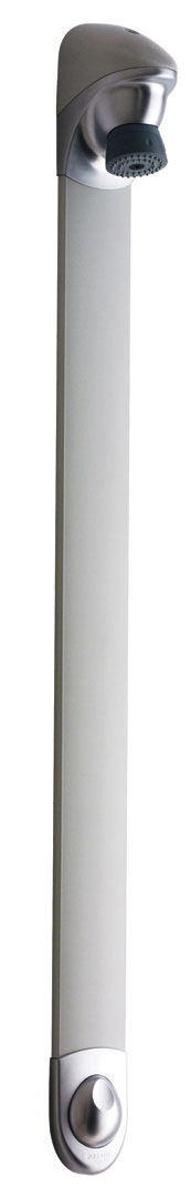 Robinet temporisé douche DL 400 SE panneau douche, finition gris satin, avec robinet d'arrêt droit