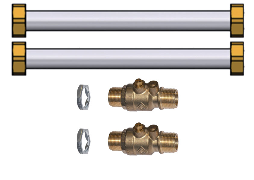 Tubulures de liaison kit vanne 3 voies interne/kit de raccordement hydraulique JA34 ou JA 11, 12 ou 13