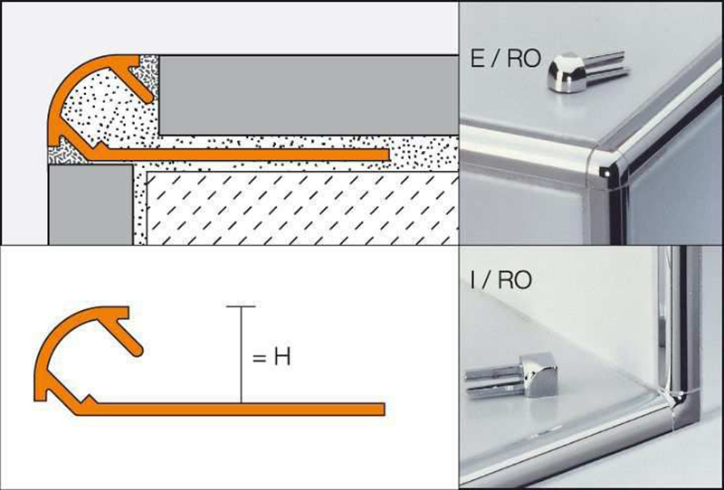 Profilé quart rond RONDEC-AE 2.5M - Aluminium chromé anodisé brossé 2