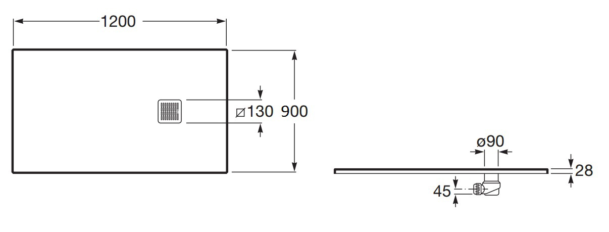 Receveur TERRAN en stonex - Blanc Receveur TERRAN en stonex - Blanc