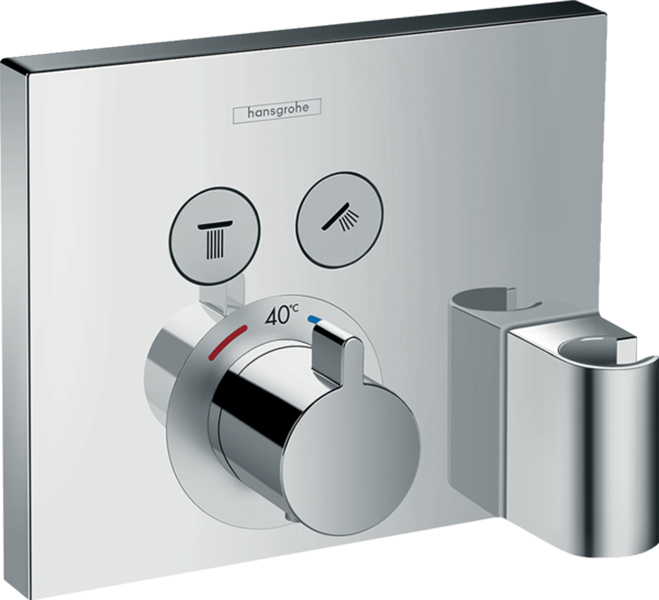 Set de finition SHOWERSELECT avec support de douche pour mitigeur thermostatique encastré avec 2 fonctions