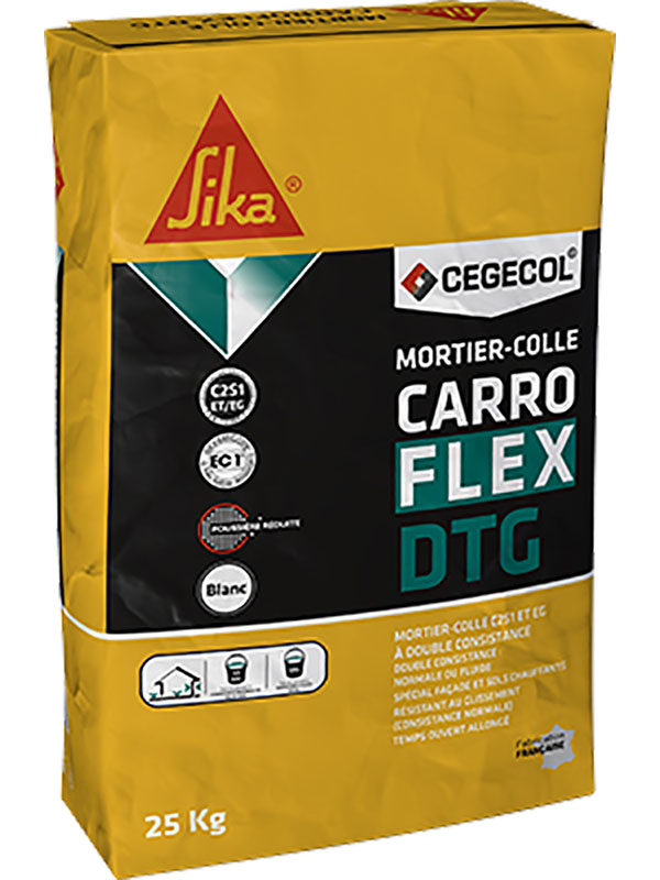 CARROFLEX DTG Mortier-colle C2S1 ET/EG 25 kg - Blanc