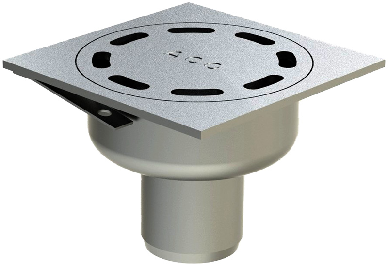 Siphon SHOWERDRAIN EKO sortie verticale ø 63 -200 x 200 mm - GE 50 mm - Finition sablée