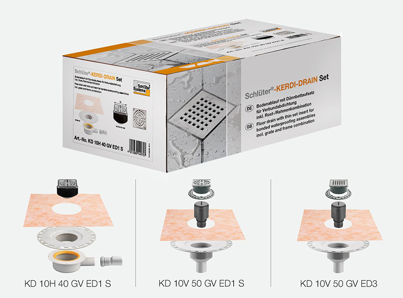 Système d'évacuation Sortie verticale Kit KERDI-DRAIN KIT DN 50