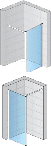 Mini Paroi de douche fixe WALK-IN hauteur 2000 mm 3