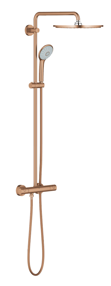 Colonne de douche EUPHORIA SYSTEM 310 avec mitigeur thermostatique Bronze Brushed Warm Sunset
