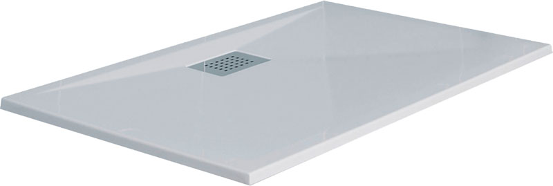 Receveur KINESURF biocryl thermoformé rectangulaire bonde grand côté 120x80x4 cm blanc
