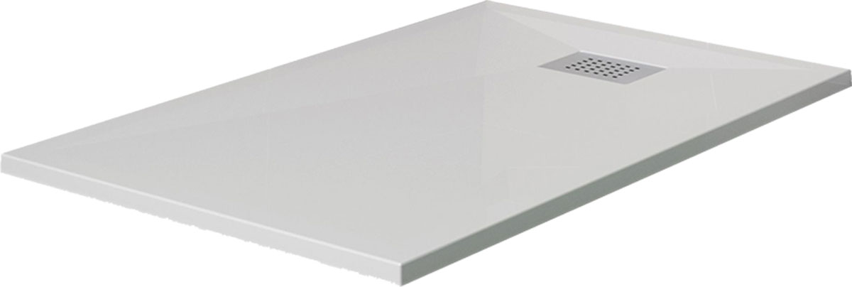 Receveur KINESURF biocryl thermoformé rectangulaire bonde petit côté incluse 170x80x4 cm blanc