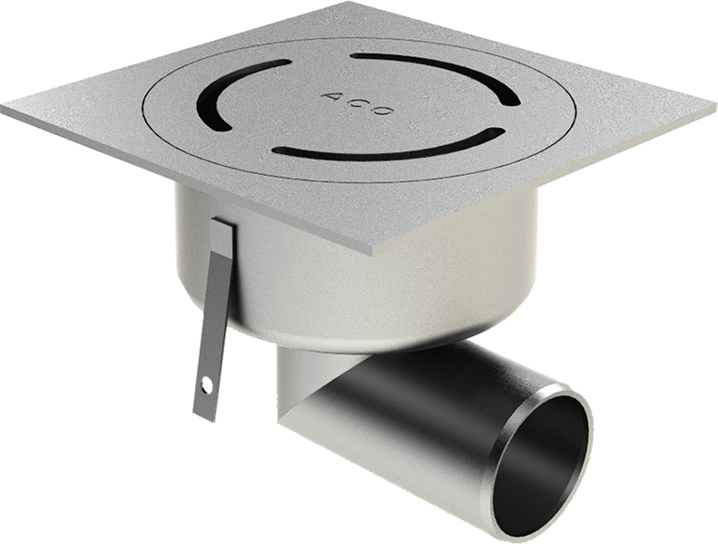 Siphon SHOWERDRAIN EKO sortie horizontale ø 50 -150 x 150 mm - GE 30 mm - Finition sablée