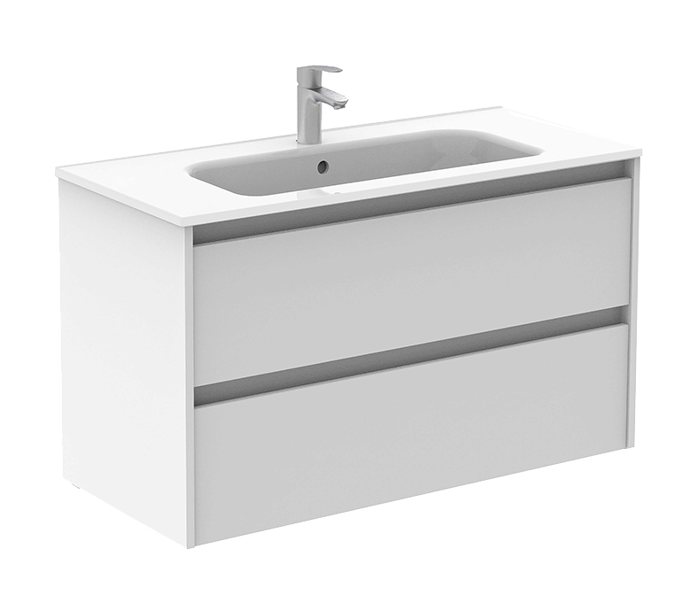 Meuble 2 tiroirs + plan vasque SPRING 100cm