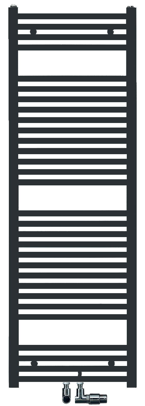Radiateur sèche-serviettes modèle électrique VIRANDO GRIS ANTHRACITE tube droit blanc, 750 W. - H.1276 - L.509