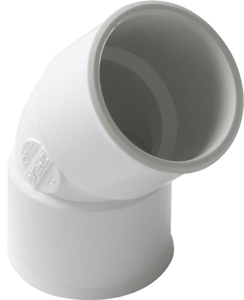 Coude simple 45° FF blanc ø50
