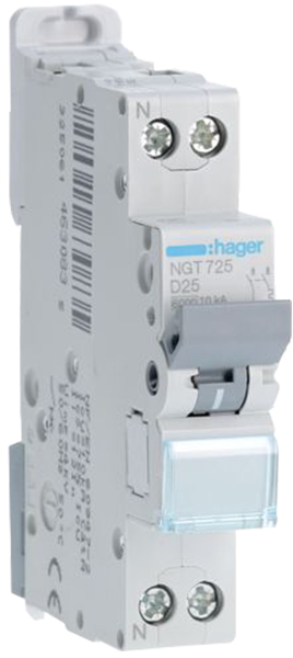 Disjoncteur 1P+N 6-10kA Courbe D 1