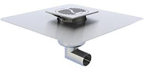 Siphon NETDRAIN TECHNIK sortie horizontale ø 40 - 100x100 - GE 15 mm - Fintion brossée