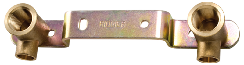2 coudes G-Cu montés sur une plaque entraxe 150 mm - 14 - F1/2