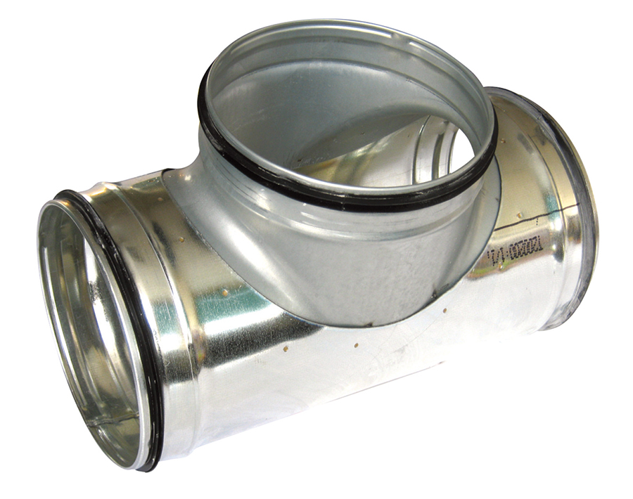 Té droit ø160 mm galvanisé avec joints