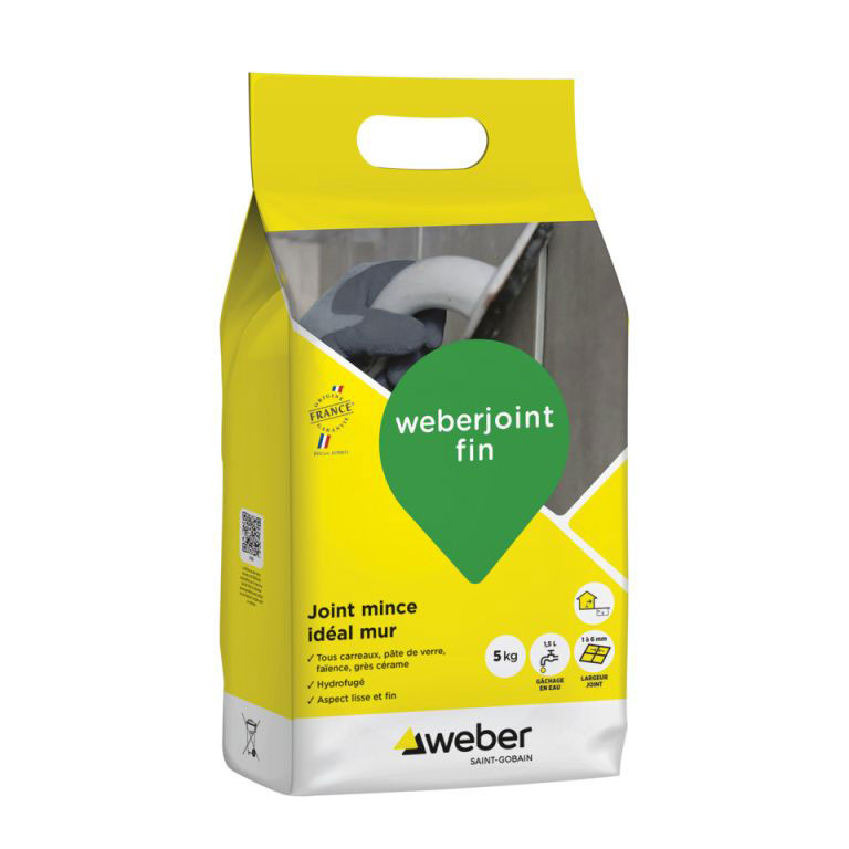 Joint mince WEBERJOINT FIN Sac 5 kg - Gris ciment