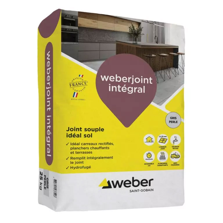 Joint souple WEBERJOINT INTEGRAL Sac 25 kg - Gris béton