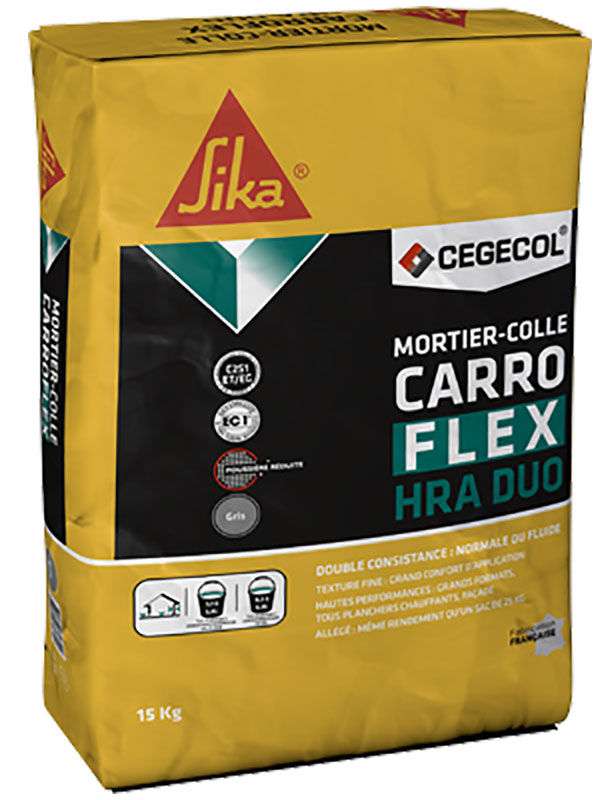 CARROFLEX HRA DUO mortier-colle C2S1 ET/EG 15 kg - Blanc