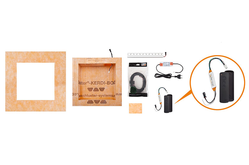 Kit niche avec éclairage LED + commande KERDI-BOARD-NLT