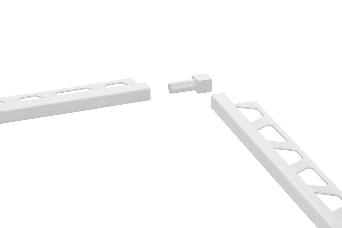 Mini Angle sortant/rentrant 90° aluminium blanc mat QUADEC-AC/EV 1