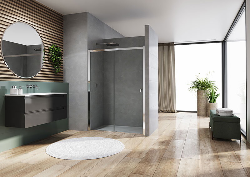 Mini Paroi de douche porte coulissante 2 volets ARELIA H. 1900 mm 2