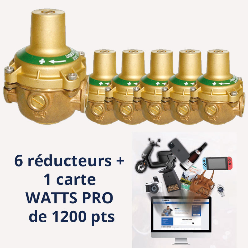 Offre 6 réducteurs de pression + Carte Watts Pro