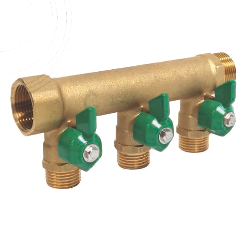 Collecteur de distribution chantier sanitaire MF 3/4” avec vanne