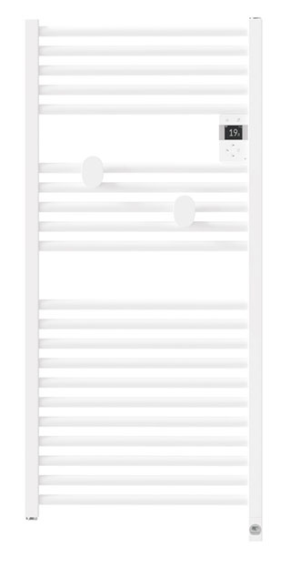 Radiateur sèche-serviettes modèle électrique sans soufflerie RIVA 5 blanc, 1000W - H.1836 - L.550