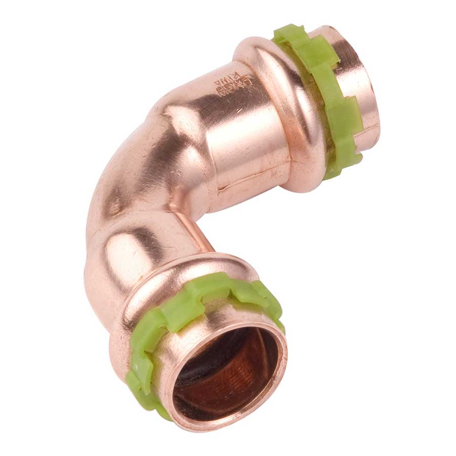 Raccord cuivre à sertir eau coude 90° FF 1