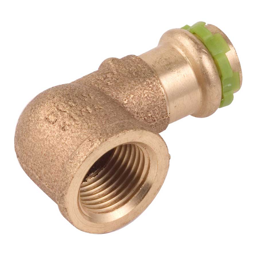 Raccord cuivre à sertir eau coude 90° FF (à sertir x taraudé)