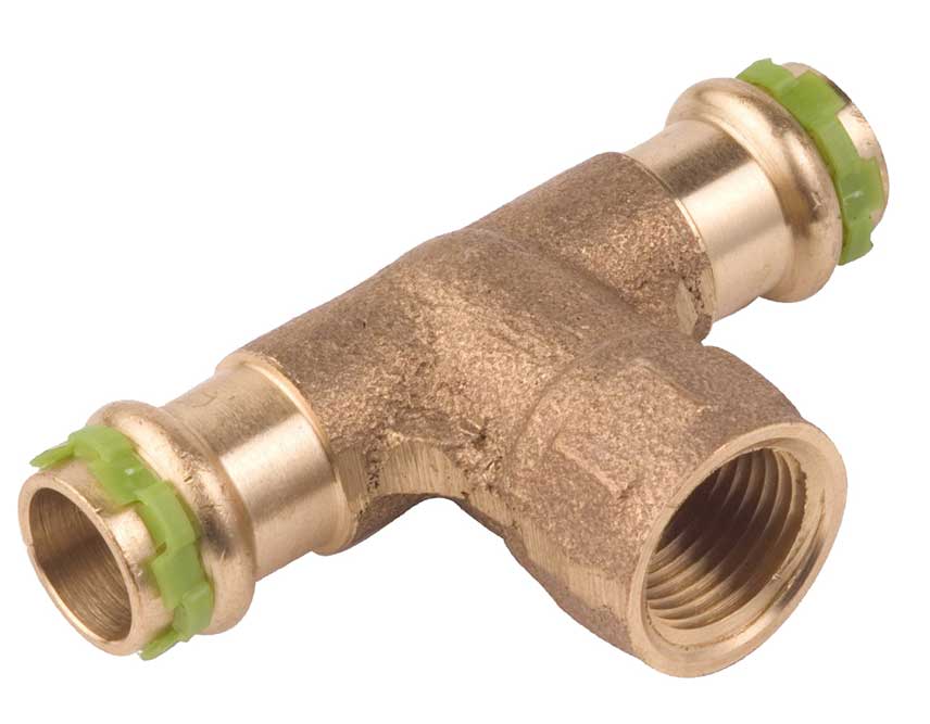 Raccord cuivre à sertir eau té mixte taraudé FFF 1