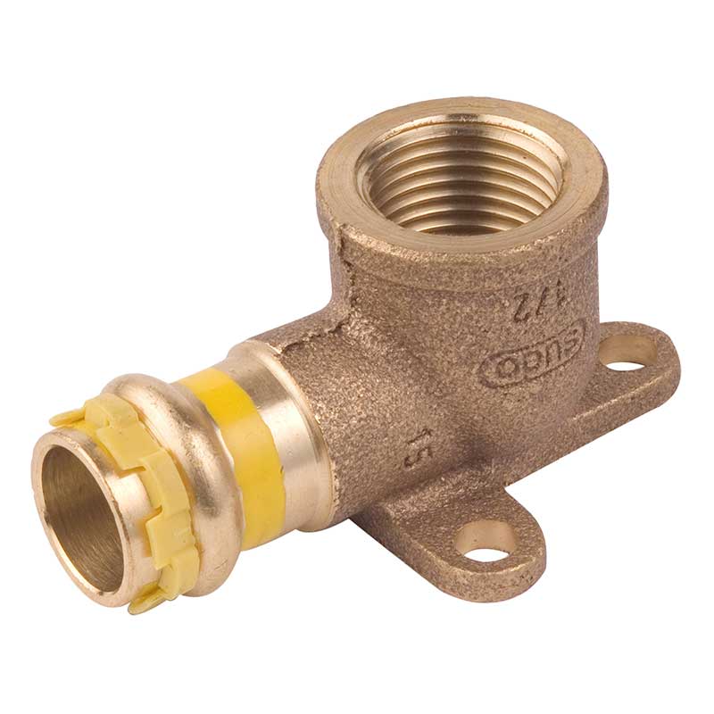 Raccord cuivre à sertir gaz Coude en applique taraudé 90°