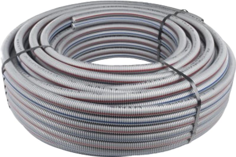 Double tube multicouche PEXAL revêtu d'une gaine annelée 1