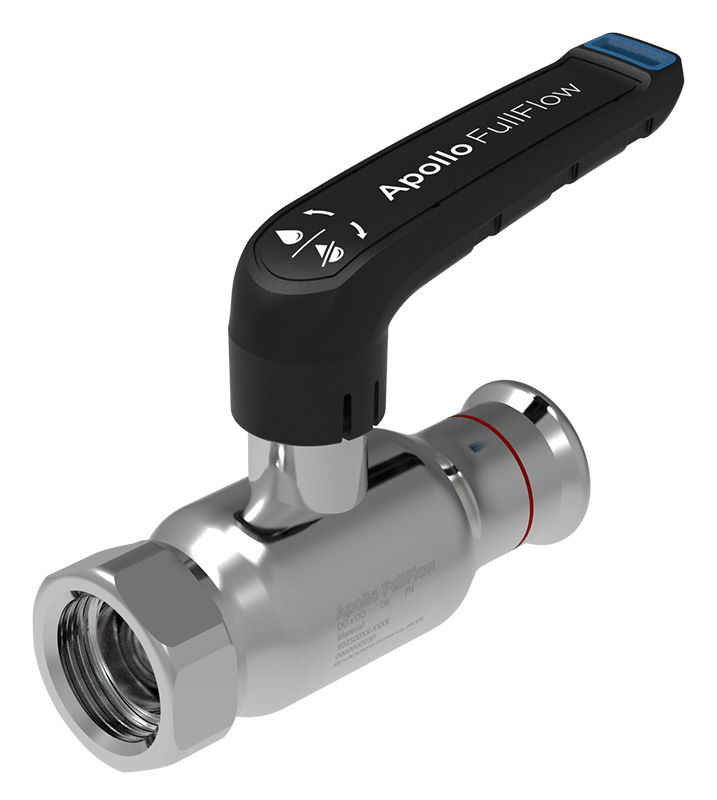 Vanne à bille FF Apollo FullFlow Carbone poignée L Vanne à bille FF Apollo FullFlow Carbone poignée L