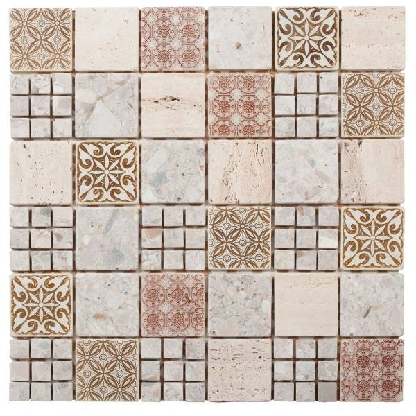 MOSAIQUE MIX 4,8x4,8 cm sur trame 30x30 cm