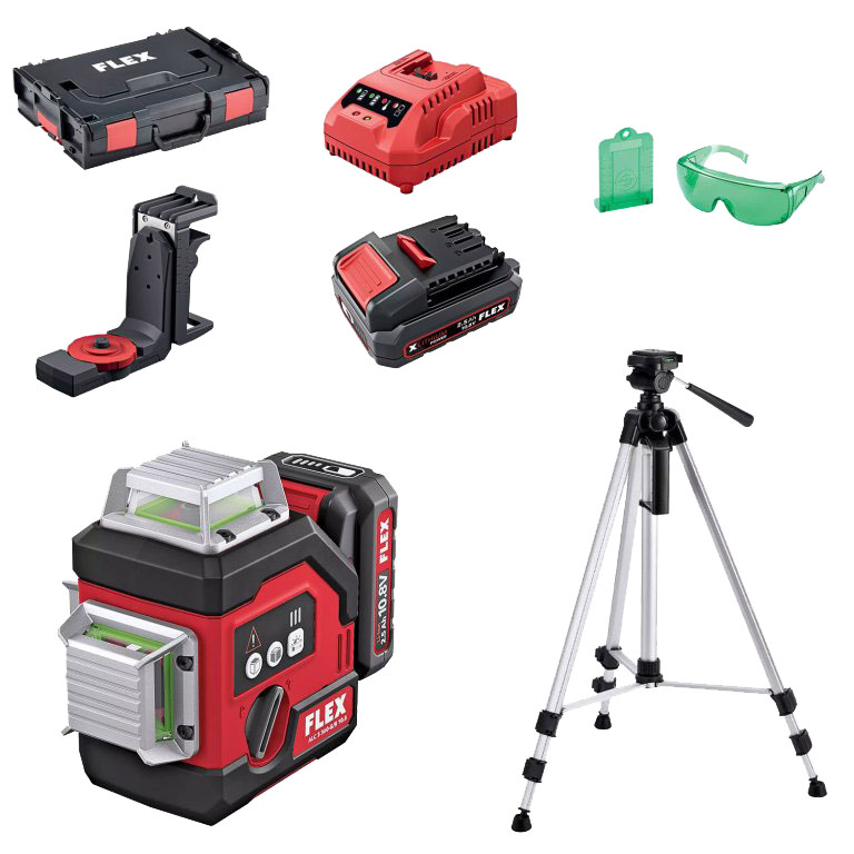 Laser linéaire vert à 360° avec accessoires + trépied