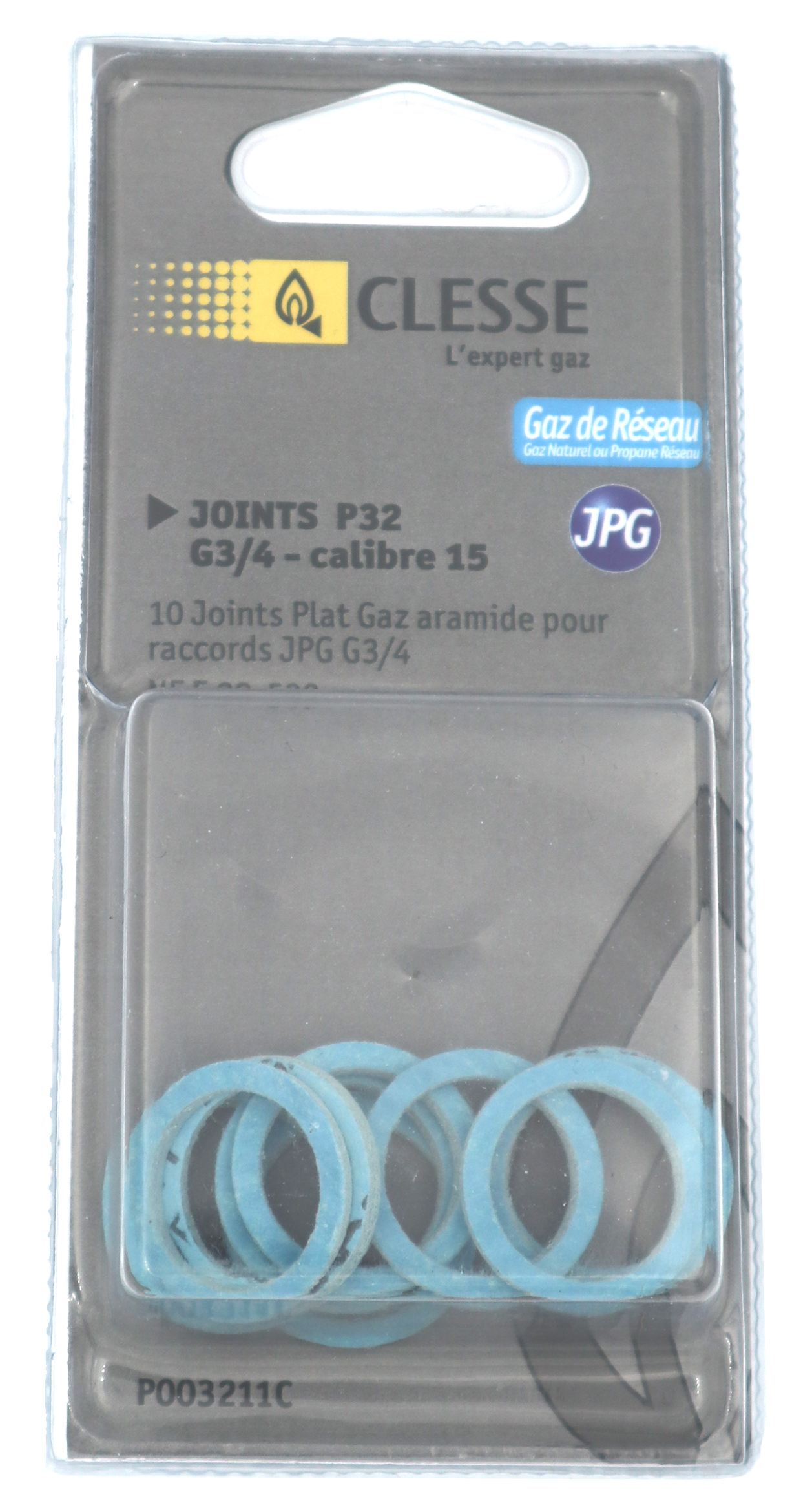 Joint plat gaz - joint aramide, calibre 15 - raccordement 3/4 Joint plat gaz - joint aramide, calibre 15 - raccordement 3/4