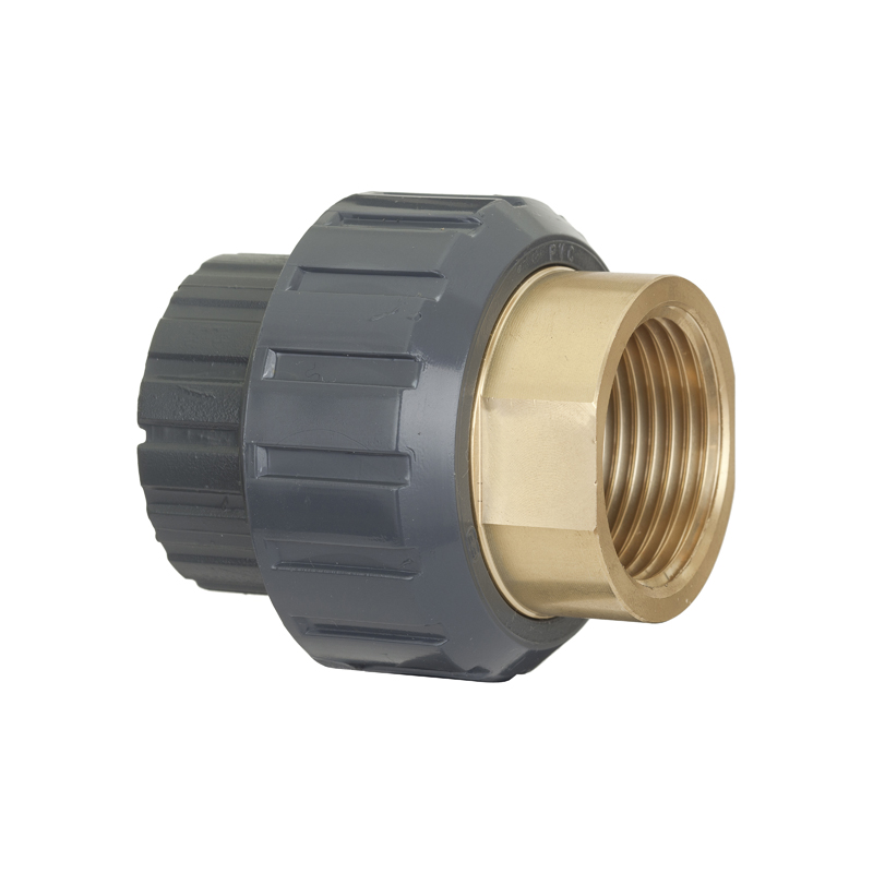 Union 3 pièces mixte PVC-U - Laiton - Femelle à coller