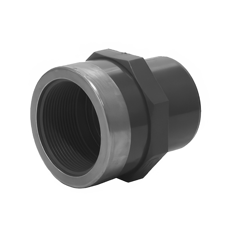 Embout d’adaptation en PVC-U avec bague de renfort en inox - Mâle à coller